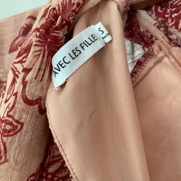 Avec Les Filles Ruffled Mini Dress in Batik Tapestry - S - Picture 4 of 8